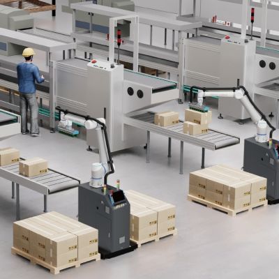 Cobots für eine wirtschaftliche Palettierung Cobots für eine wirtschaftliche Palettierung